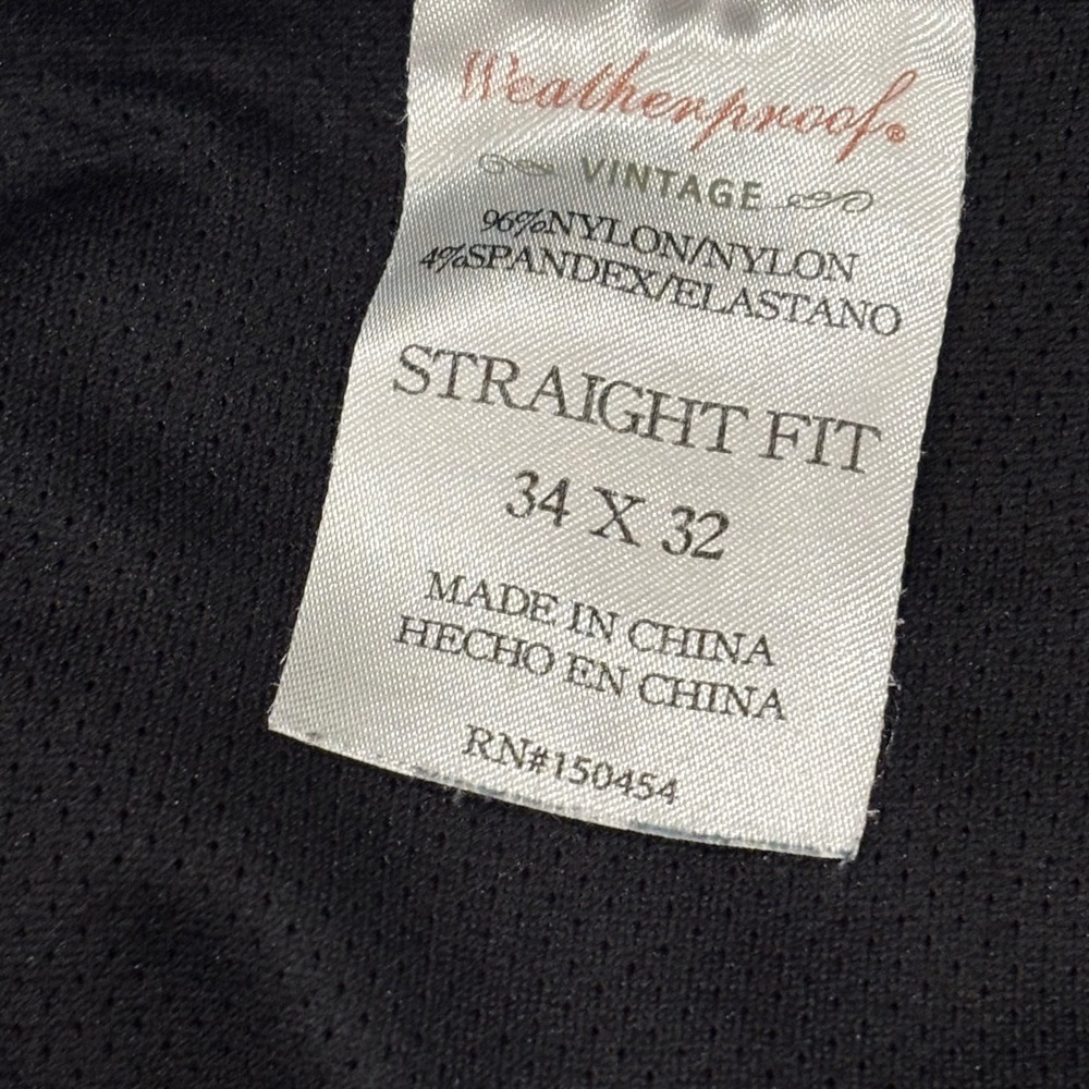 Weatherproof Vintage Mens Straight Fit Black Nylon Stretch Pants 34x32 - Picture 3 of 8